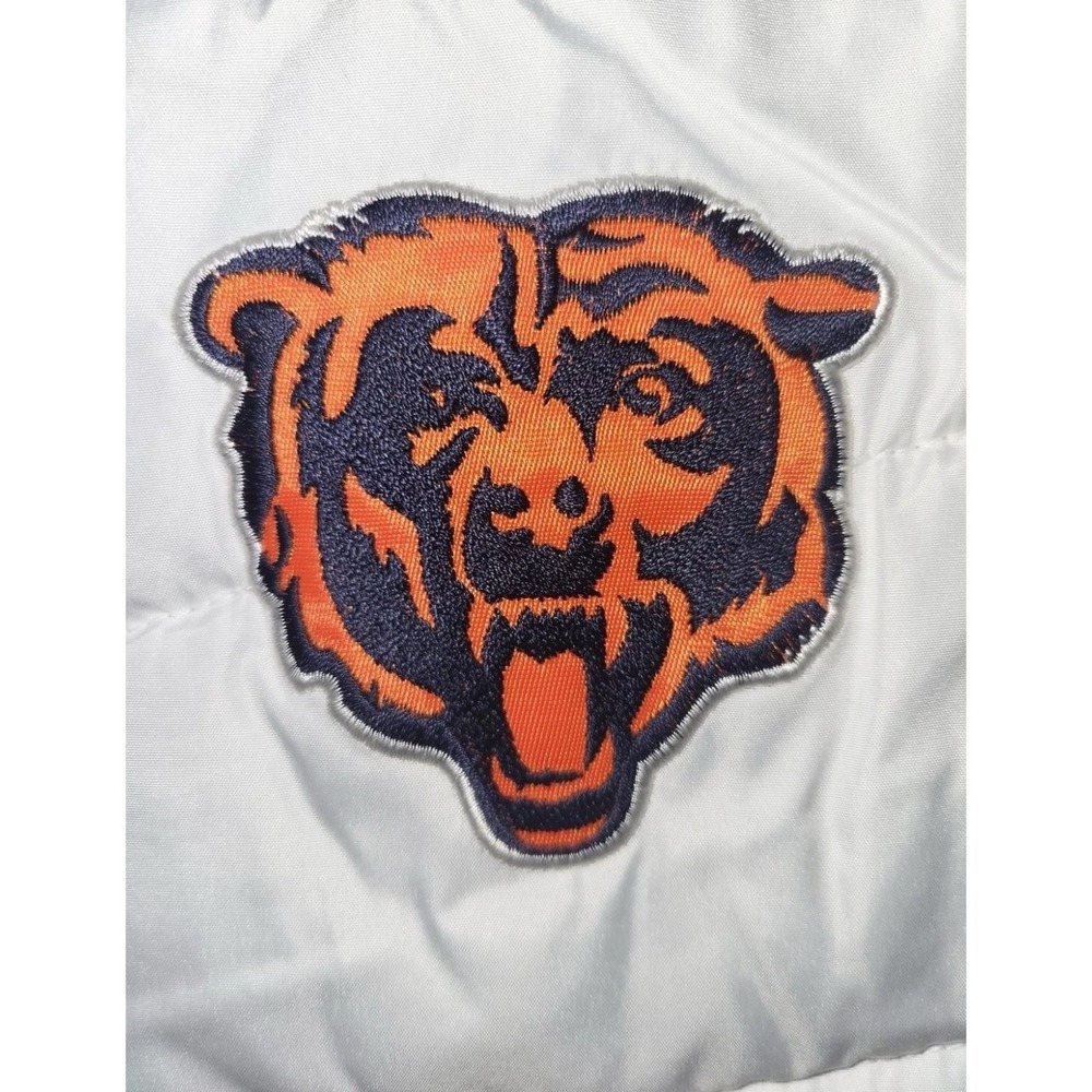 NFL Team Apparel White/Blue/Orange Chicago Bears Puffer Vest Women's Medium - Picture 3 of 6